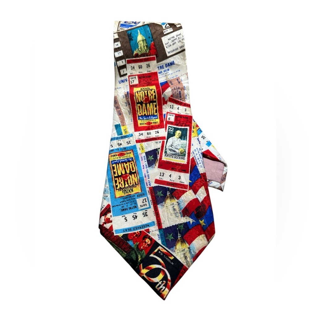 NOTRE DAME Win Lose or Tie limited edition Graphic Necktie 100% silk